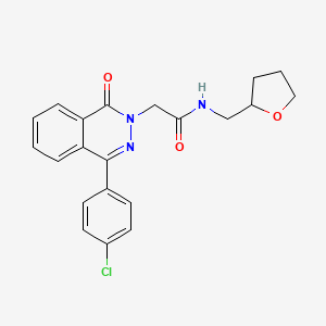 molecular formula C21H20ClN3O3 B4048038 2-[4-(4-chlorophenyl)-1-oxo-2(1H)-phthalazinyl]-N-(tetrahydro-2-furanylmethyl)acetamide 