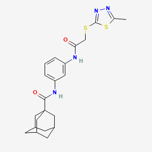 molecular formula C22H26N4O2S2 B4048057 N~1~-[3-({2-[(5-METHYL-1,3,4-THIADIAZOL-2-YL)SULFANYL]ACETYL}AMINO)PHENYL]-1-ADAMANTANECARBOXAMIDE 