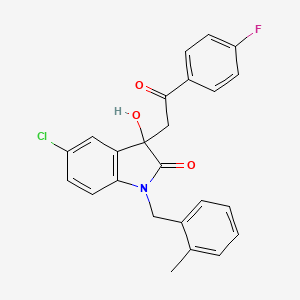 5-chloro-3-[2-(4-fluorophenyl)-2-oxoethyl]-3-hydroxy-1-(2-methylbenzyl)-1,3-dihydro-2H-indol-2-one