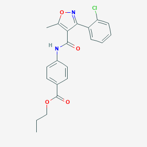 B404813 Propyl 4-(3-(2-chlorophenyl)-5-methylisoxazole-4-carboxamido)benzoate CAS No. 301680-68-2