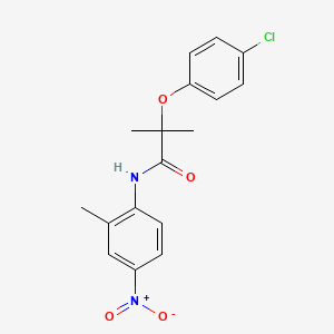 molecular formula C17H17ClN2O4 B4048131 2-(4-chlorophenoxy)-2-methyl-N-(2-methyl-4-nitrophenyl)propanamide 