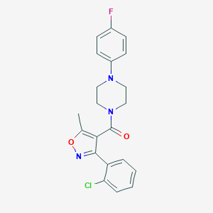 molecular formula C21H19ClFN3O2 B404814 1-{[3-(2-Chlorophenyl)-5-methyl-4-isoxazolyl]carbonyl}-4-(4-fluorophenyl)piperazine 