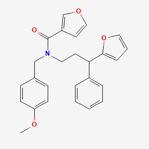 molecular formula C26H25NO4 B4048148 N-[3-(furan-2-yl)-3-phenylpropyl]-N-[(4-methoxyphenyl)methyl]furan-3-carboxamide 