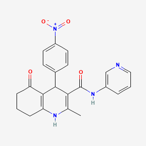 molecular formula C22H20N4O4 B4048153 2-methyl-4-(4-nitrophenyl)-5-oxo-N-pyridin-3-yl-4,6,7,8-tetrahydro-1H-quinoline-3-carboxamide 