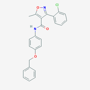 molecular formula C24H19ClN2O3 B404816 N-[4-(benzyloxy)phenyl]-3-(2-chlorophenyl)-5-methyl-4-isoxazolecarboxamide CAS No. 301680-83-1