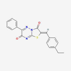 molecular formula C20H15N3O2S B4048161 (2Z)-2-(4-ethylbenzylidene)-6-phenyl-7H-[1,3]thiazolo[3,2-b][1,2,4]triazine-3,7(2H)-dione 