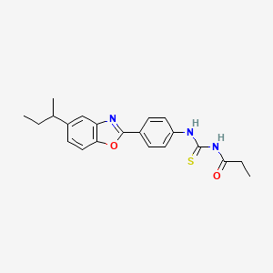 molecular formula C21H23N3O2S B4048169 N-({4-[5-(butan-2-yl)-1,3-benzoxazol-2-yl]phenyl}carbamothioyl)propanamide 