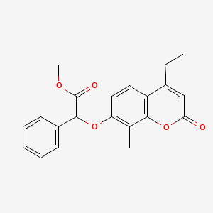 molecular formula C21H20O5 B4048179 methyl 2-[(4-ethyl-8-methyl-2-oxo-2H-chromen-7-yl)oxy]-2-phenylacetate 