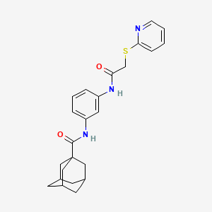 molecular formula C24H27N3O2S B4048186 N~1~-(3-{[2-(2-PYRIDYLSULFANYL)ACETYL]AMINO}PHENYL)-1-ADAMANTANECARBOXAMIDE 