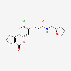 2-[(8-chloro-4-oxo-1,2,3,4-tetrahydrocyclopenta[c]chromen-7-yl)oxy]-N~1~-(tetrahydro-2-furanylmethyl)acetamide