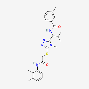 molecular formula C25H31N5O2S B4048215 N-{1-[5-({2-[(2,3-二甲苯基)氨基]-2-氧代乙基}硫)-4-甲基-4H-1,2,4-三唑-3-基]-2-甲基丙基}-3-甲基苯甲酰胺 