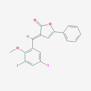 molecular formula C18H12I2O3 B404824 (3E)-3-(3,5-diiodo-2-methoxybenzylidene)-5-phenylfuran-2(3H)-one 