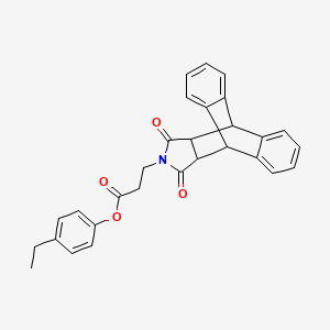 4-Ethylphenyl 3-(16,18-dioxo-17-azapentacyclo[6.6.5.0~2,7~.0~9,14~.0~15,19~]nonadeca-2,4,6,9,11,13-hexaen-17-yl)propanoate (non-preferred name)