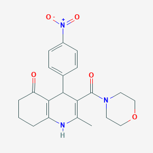 molecular formula C21H23N3O5 B4048278 2-METHYL-3-(MORPHOLINE-4-CARBONYL)-4-(4-NITROPHENYL)-1,4,5,6,7,8-HEXAHYDROQUINOLIN-5-ONE 