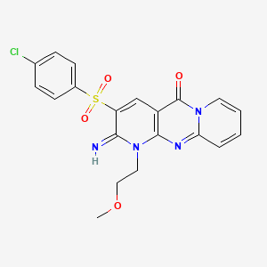 molecular formula C20H17ClN4O4S B4048287 3-[(4-氯苯基)磺酰基]-2-亚氨基-1-(2-甲氧基乙基)-1,2-二氢-5H-二吡啶并[1,2-a:2',3'-d]嘧啶-5-酮 