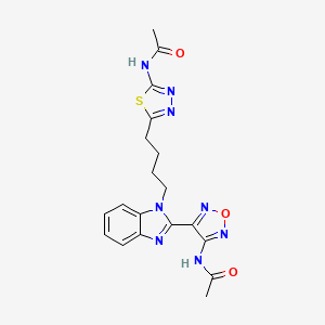 N-(4-{1-[4-(5-ACETAMIDO-1,3,4-THIADIAZOL-2-YL)BUTYL]-1H-1,3-BENZODIAZOL-2-YL}-1,2,5-OXADIAZOL-3-YL)ACETAMIDE