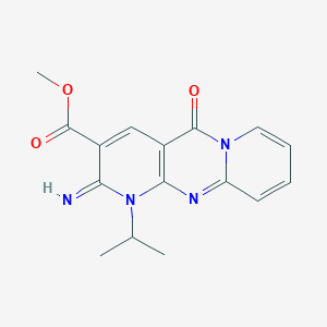 methyl 6-imino-2-oxo-7-propan-2-yl-1,7,9-triazatricyclo[8.4.0.03,8]tetradeca-3(8),4,9,11,13-pentaene-5-carboxylate