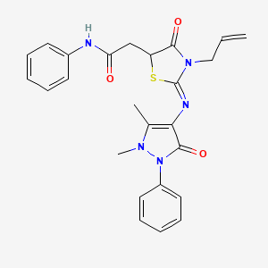 2-{3-allyl-2-[(1,5-dimethyl-3-oxo-2-phenyl-2,3-dihydro-1H-pyrazol-4-yl)imino]-4-oxo-1,3-thiazolidin-5-yl}-N-phenylacetamide