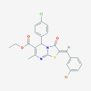 ethyl 2-(3-bromobenzylidene)-5-(4-chlorophenyl)-7-methyl-3-oxo-2,3-dihydro-5H-[1,3]thiazolo[3,2-a]pyrimidine-6-carboxylate
