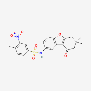 molecular formula C21H20N2O6S B4048412 N-(7,7-dimethyl-9-oxo-6,7,8,9-tetrahydrodibenzo[b,d]furan-2-yl)-4-methyl-3-nitrobenzenesulfonamide 