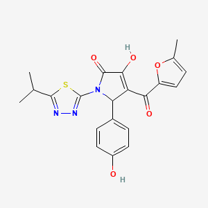 3-hydroxy-5-(4-hydroxyphenyl)-1-(5-isopropyl-1,3,4-thiadiazol-2-yl)-4-(5-methyl-2-furoyl)-1,5-dihydro-2H-pyrrol-2-one