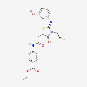 ethyl 4-[({3-allyl-2-[(3-hydroxyphenyl)imino]-4-oxo-1,3-thiazolidin-5-yl}acetyl)amino]benzoate