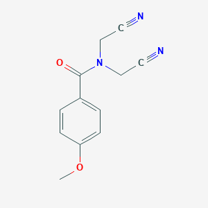 molecular formula C12H11N3O2 B404844 N,N-bis(cyanomethyl)-4-methoxybenzamide 