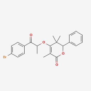 4-[2-(4-bromophenyl)-1-methyl-2-oxoethoxy]-3,5,5-trimethyl-6-phenyl-5,6-dihydro-2H-pyran-2-one