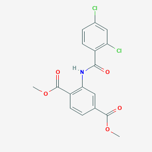 molecular formula C17H13Cl2NO5 B404846 Dimethyl 2-{[(2,4-dichlorophenyl)carbonyl]amino}benzene-1,4-dicarboxylate CAS No. 329938-73-0