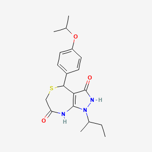 1-(BUTAN-2-YL)-3-HYDROXY-4-[4-(PROPAN-2-YLOXY)PHENYL]-1H,4H,6H,7H,8H-PYRAZOLO[3,4-E][1,4]THIAZEPIN-7-ONE