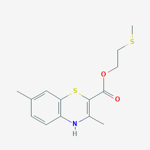 molecular formula C14H17NO2S2 B4048474 2-(methylsulfanyl)ethyl 3,7-dimethyl-4H-1,4-benzothiazine-2-carboxylate 