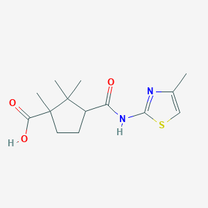 1,2,2-Trimethyl-3-[(4-methyl-1,3-thiazol-2-yl)carbamoyl]cyclopentanecarboxylic acid