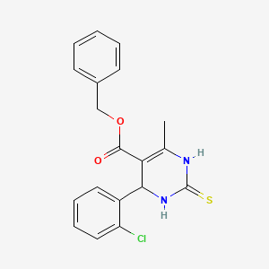 molecular formula C19H17ClN2O2S B4048495 benzyl 4-(2-chlorophenyl)-6-methyl-2-thioxo-1,2,3,4-tetrahydro-5-pyrimidinecarboxylate 