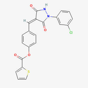 4-{[1-(3-chlorophenyl)-3,5-dioxo-4-pyrazolidinylidene]methyl}phenyl 2-thiophenecarboxylate