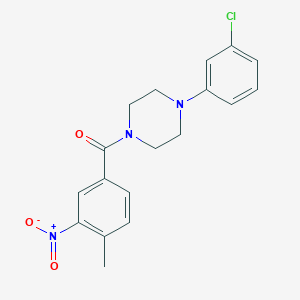 1-(3-CHLOROPHENYL)-4-(4-METHYL-3-NITROBENZOYL)PIPERAZINE