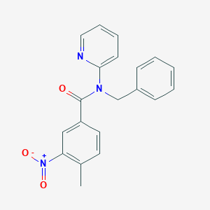 molecular formula C20H17N3O3 B404856 N-benzyl-4-methyl-3-nitro-N-pyridin-2-ylbenzamide 