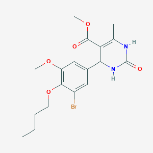 molecular formula C18H23BrN2O5 B4048565 methyl 4-(3-bromo-4-butoxy-5-methoxyphenyl)-6-methyl-2-oxo-1,2,3,4-tetrahydro-5-pyrimidinecarboxylate 