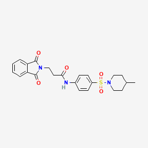 3-(1,3-dioxo-1,3-dihydro-2H-isoindol-2-yl)-N-{4-[(4-methyl-1-piperidinyl)sulfonyl]phenyl}propanamide