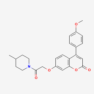 molecular formula C24H25NO5 B4048588 4-(4-methoxyphenyl)-7-[2-(4-methylpiperidin-1-yl)-2-oxoethoxy]-2H-chromen-2-one 