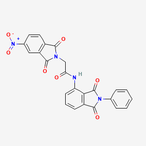 molecular formula C24H14N4O7 B4048648 N-(1,3-dioxo-2-phenyl-2,3-dihydro-1H-isoindol-4-yl)-2-(5-nitro-1,3-dioxo-1,3-dihydro-2H-isoindol-2-yl)acetamide 