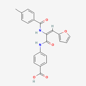 molecular formula C22H18N2O5 B4048675 4-[[(E)-3-(furan-2-yl)-2-[(4-methylbenzoyl)amino]prop-2-enoyl]amino]benzoic acid 