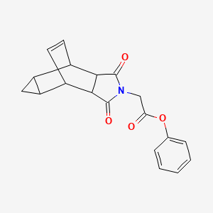 molecular formula C19H17NO4 B4048678 phenyl (1,3-dioxooctahydro-4,6-ethenocyclopropa[f]isoindol-2(1H)-yl)acetate 