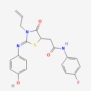 2-{3-allyl-2-[(4-hydroxyphenyl)imino]-4-oxo-1,3-thiazolidin-5-yl}-N-(4-fluorophenyl)acetamide