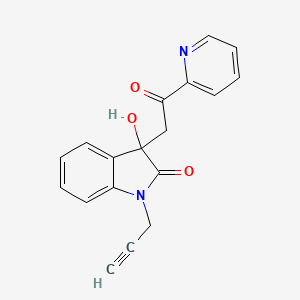 molecular formula C18H14N2O3 B4048719 3-HYDROXY-3-[2-OXO-2-(2-PYRIDYL)ETHYL]-1-(2-PROPYNYL)-1,3-DIHYDRO-2H-INDOL-2-ONE 