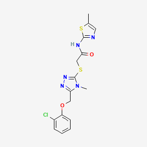 2-[[5-[(2-chlorophenoxy)methyl]-4-methyl-1,2,4-triazol-3-yl]sulfanyl]-N-(5-methyl-1,3-thiazol-2-yl)acetamide