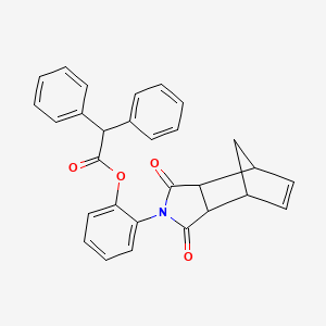 molecular formula C29H23NO4 B4048829 2-(1,3-dioxo-1,3,3a,4,7,7a-hexahydro-2H-4,7-methanoisoindol-2-yl)phenyl diphenylacetate 