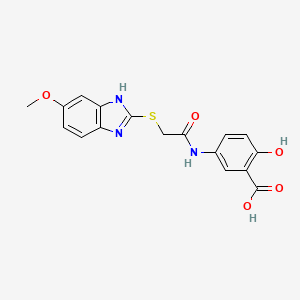 2-hydroxy-5-({[(5-methoxy-1H-benzimidazol-2-yl)thio]acetyl}amino)benzoic acid