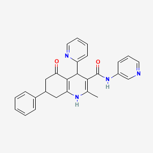 2-methyl-5-oxo-7-phenyl-4-pyridin-2-yl-N-pyridin-3-yl-4,6,7,8-tetrahydro-1H-quinoline-3-carboxamide