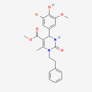 methyl 4-(3-bromo-4-hydroxy-5-methoxyphenyl)-6-methyl-2-oxo-1-(2-phenylethyl)-1,2,3,4-tetrahydro-5-pyrimidinecarboxylate