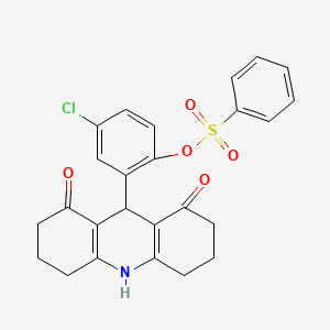 molecular formula C25H22ClNO5S B4048889 [4-Chloro-2-(1,8-dioxo-2,3,4,5,6,7,9,10-octahydroacridin-9-yl)phenyl] benzenesulfonate 